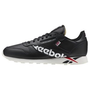 Adidasy Męskie Reebok Classic Leather MU Czarne/Białe/Czerwone PL 74LJWMI